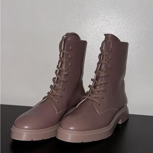 Stuart Weitzman Leather Ankle Combat Boots-Size 6
